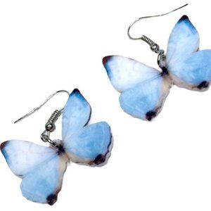 Light Blue Acrylic Butterfly Earrings